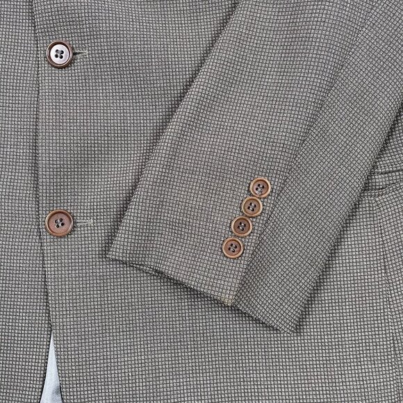 Hugo Boss Einstein 85% Wool Check 3 Button Gray Sports Coat Blazer Size 42R - Picture 8 of 9